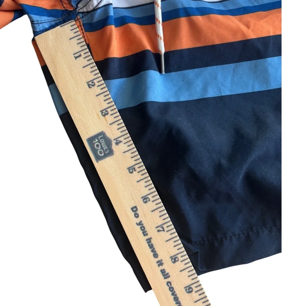 Mens XL Striped Swim Trunks Blue Orange Shorts Goodfellow & Co Beach Swim